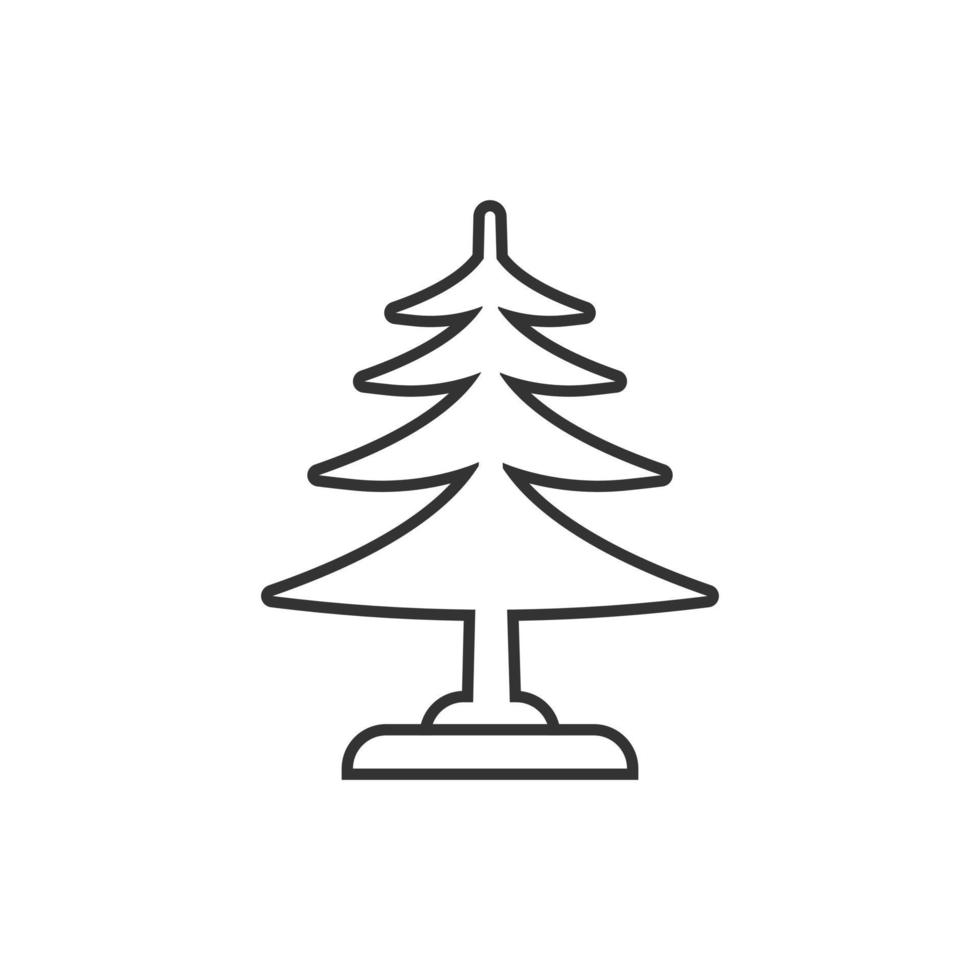 Conifer tree icon in flat style. Fir flora vector illustration on white isolated background. Ecology sign business concept.