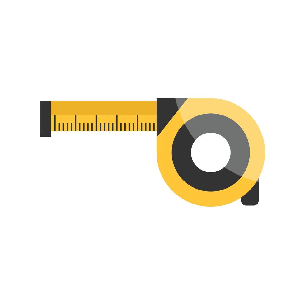 Measuring tape icon in flat style. Measure equipment vector illustration on isolated background. Yardstick sign business concept.