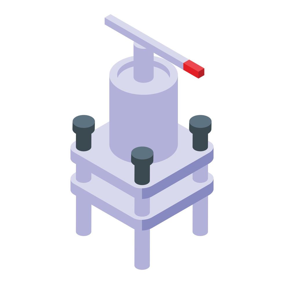 Industry press machine icon, isometric style vector