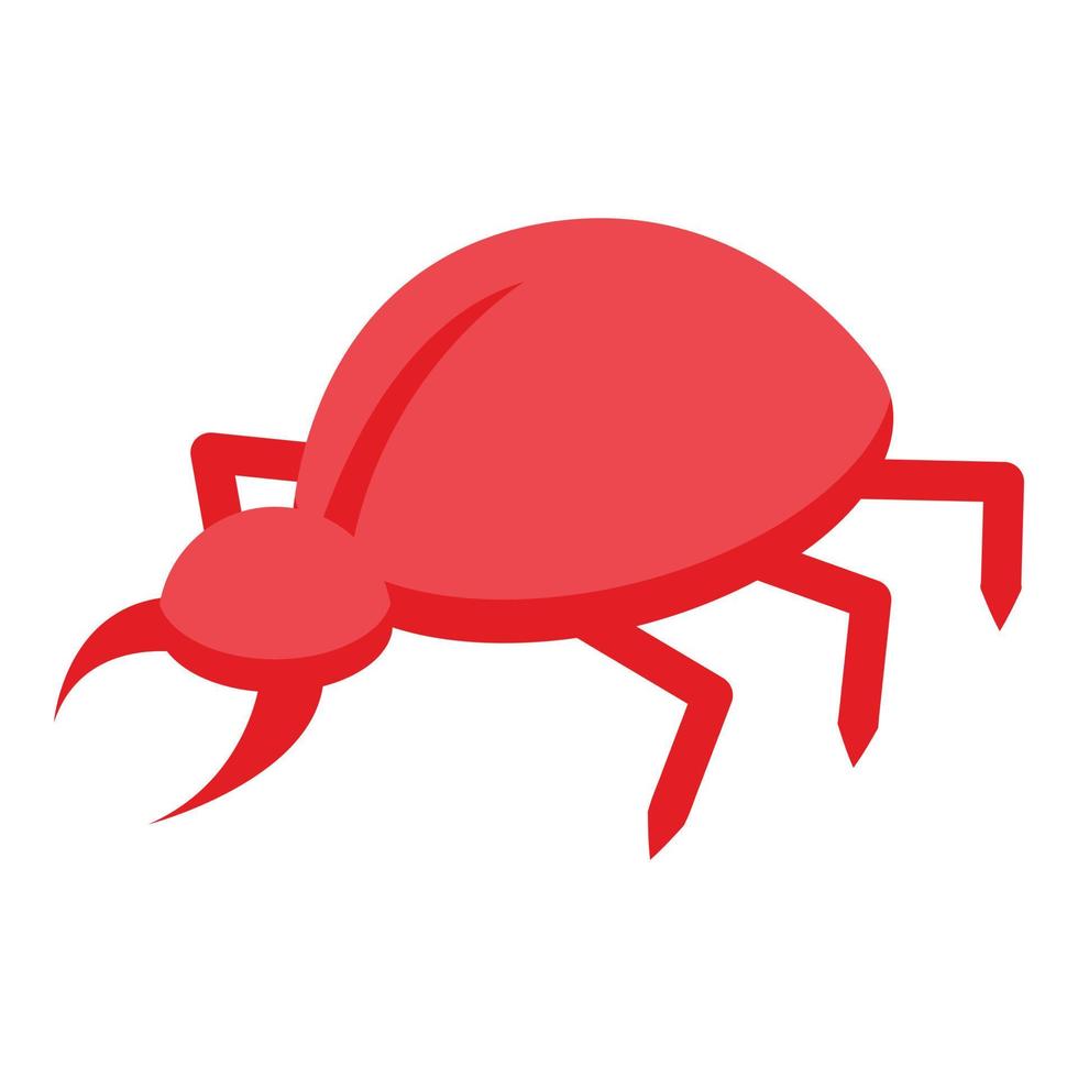 Malware bug icon, isometric style vector