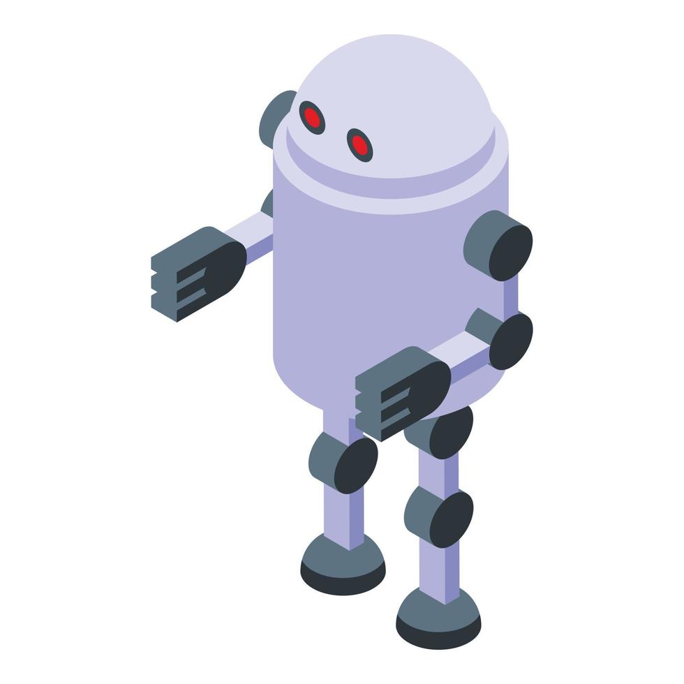 icono de robot de malware, estilo isométrico vector