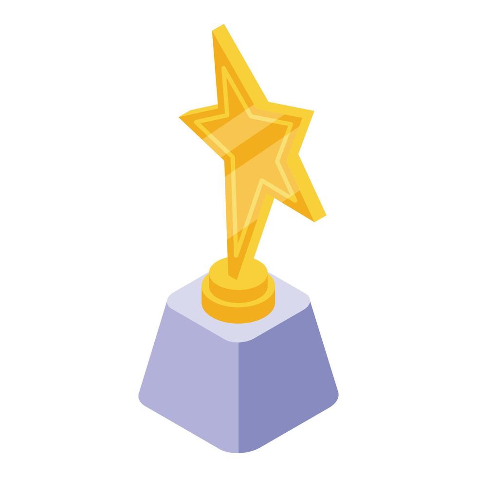 Awarding star icon, isometric style vector