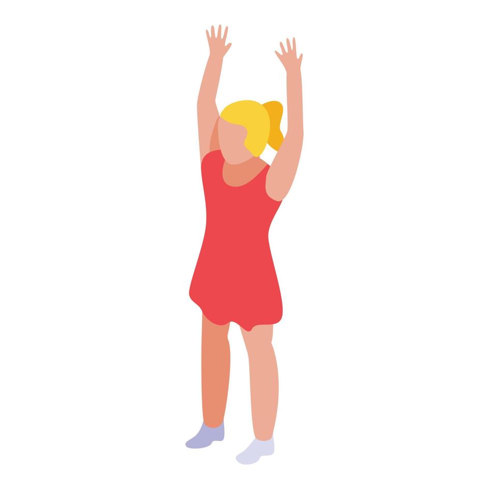 Kid exercise detoxing icon, isometric style vector