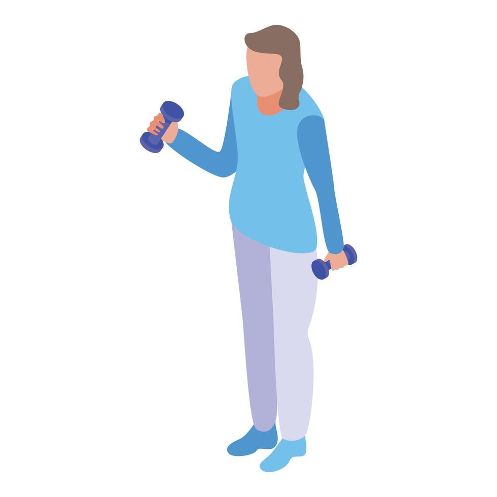 Morning exercise icon, isometric style vector