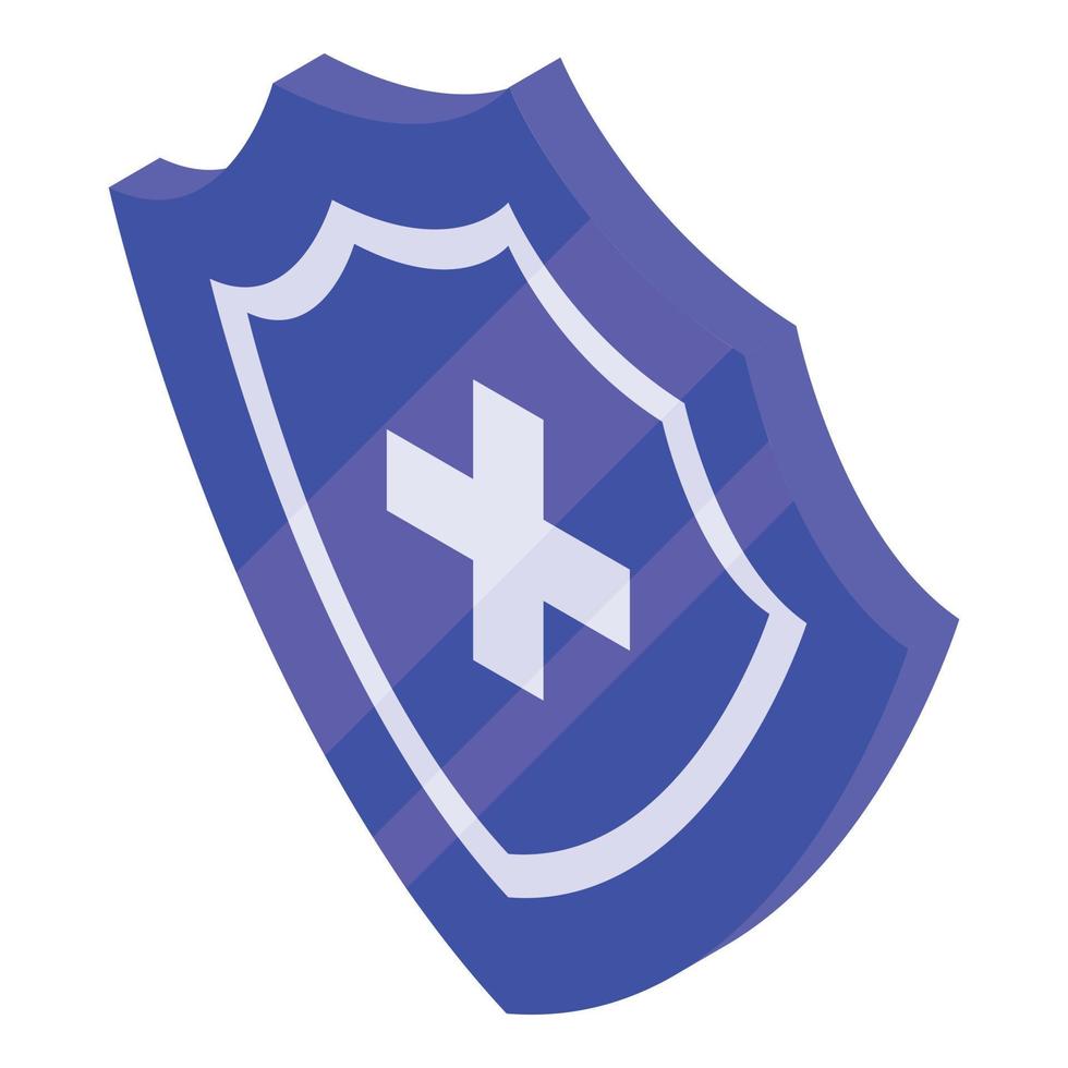 Disinfection shield icon, isometric style vector