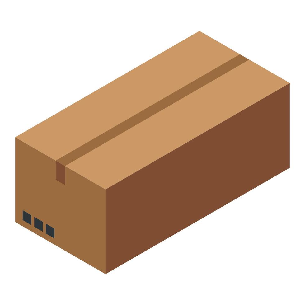 Home delivery parcel icon, isometric style vector