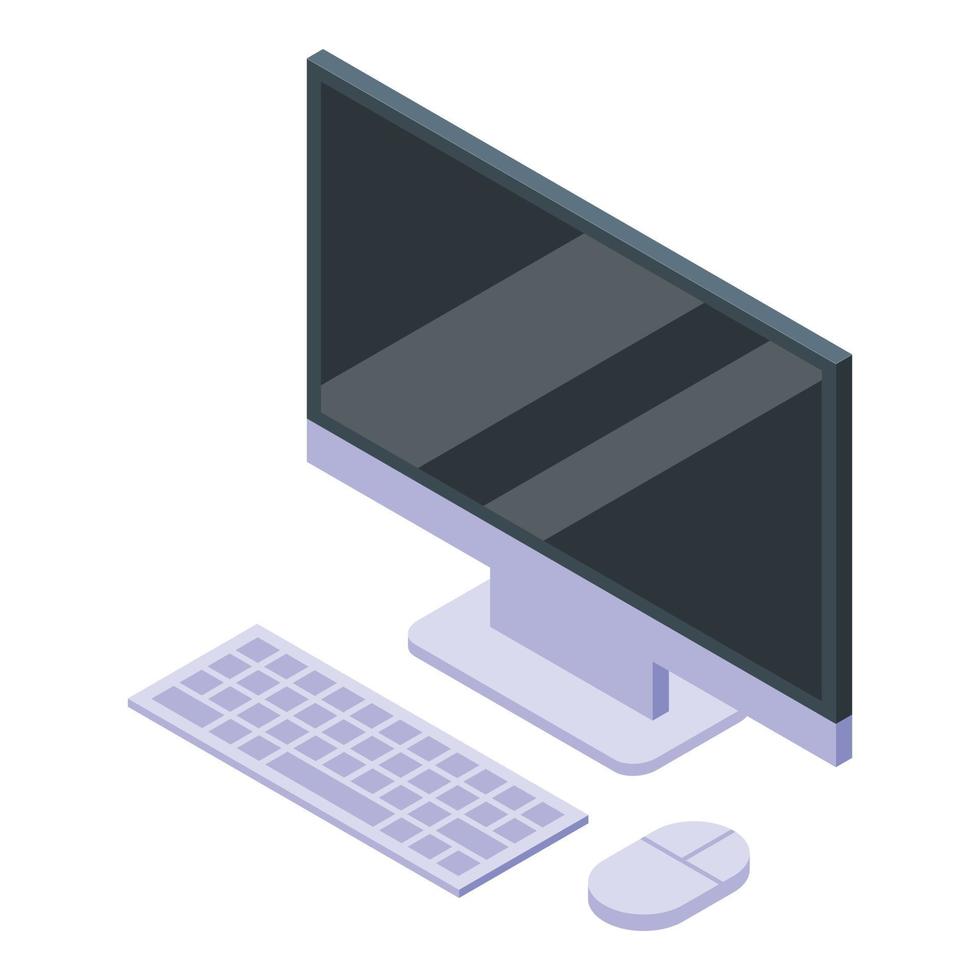 Digital detoxing home computer icon, isometric style vector