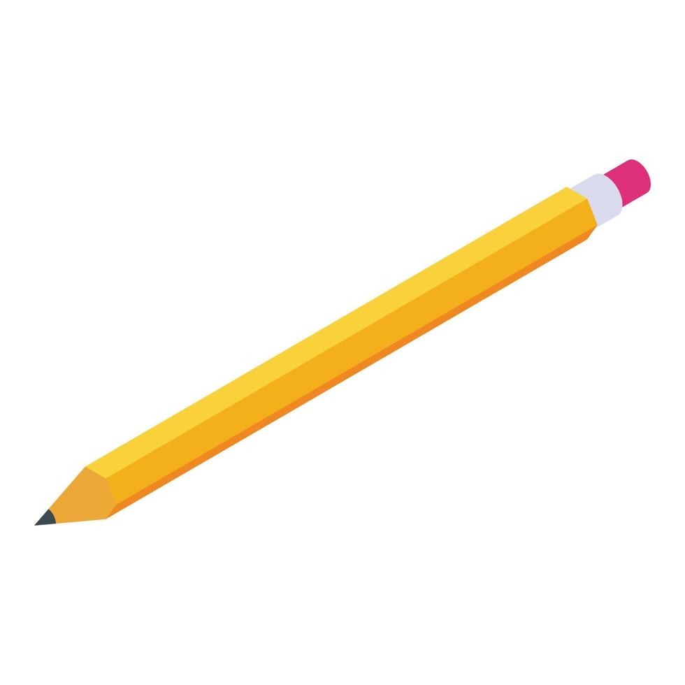 Self-care pencil icon, isometric style vector