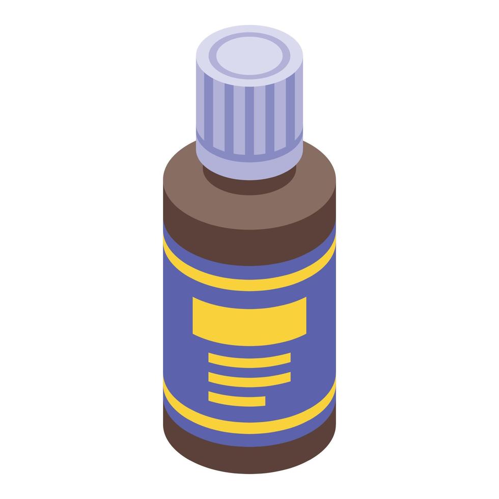 Glass essential oils icon, isometric style vector