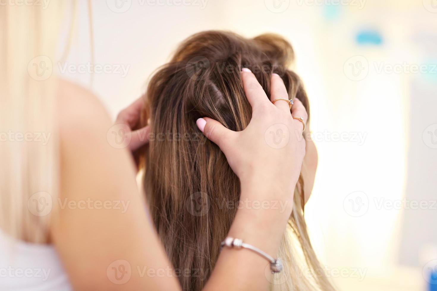 Adult woman at the hair salon photo