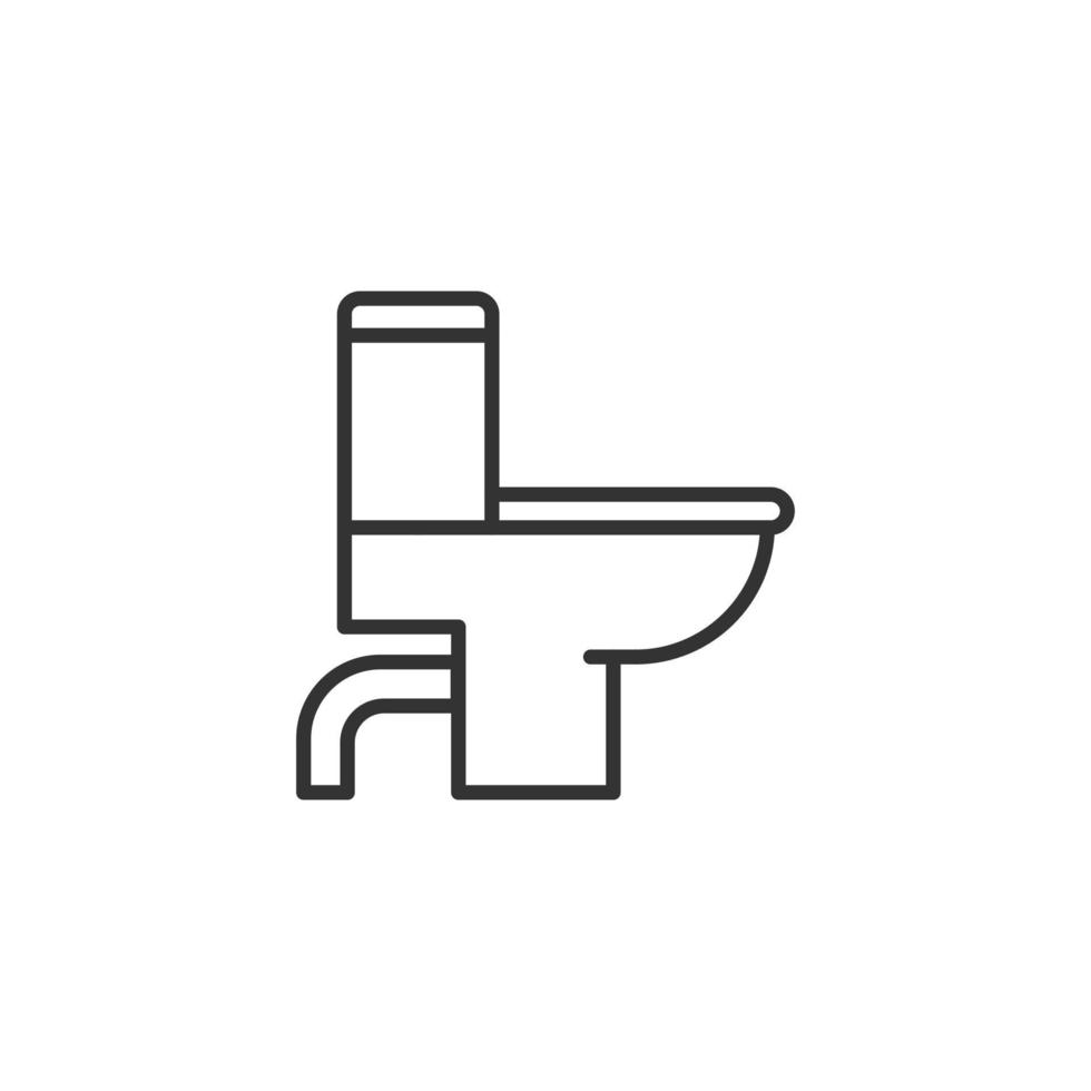 icono de inodoro en estilo plano. ilustración de vector de higiene sobre fondo aislado. concepto de negocio de signo de baño wc.