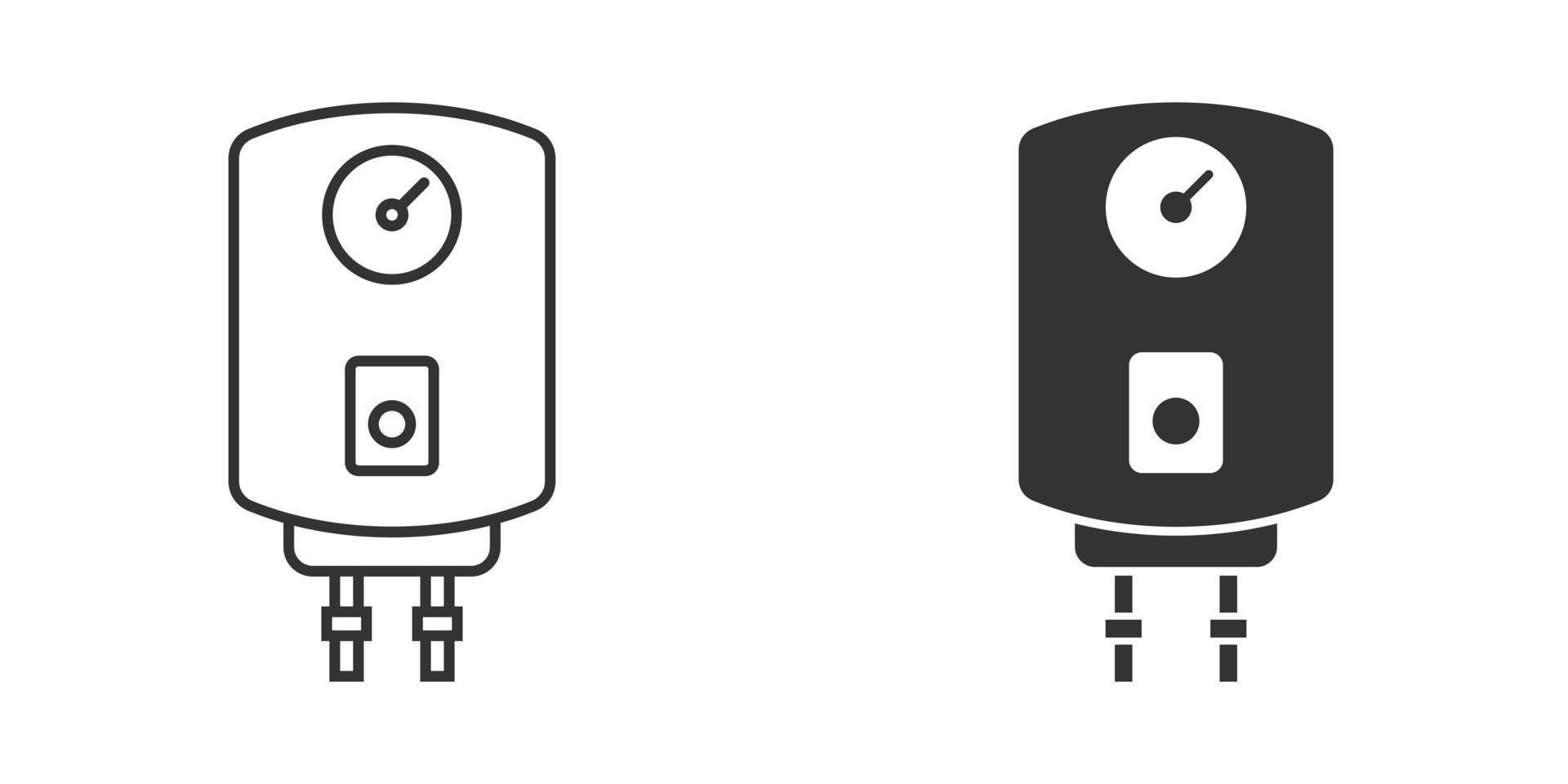 icono de caldera de gas en estilo plano. Ilustración de vector de calentador sobre fondo aislado. concepto de negocio de signo de ebullición.