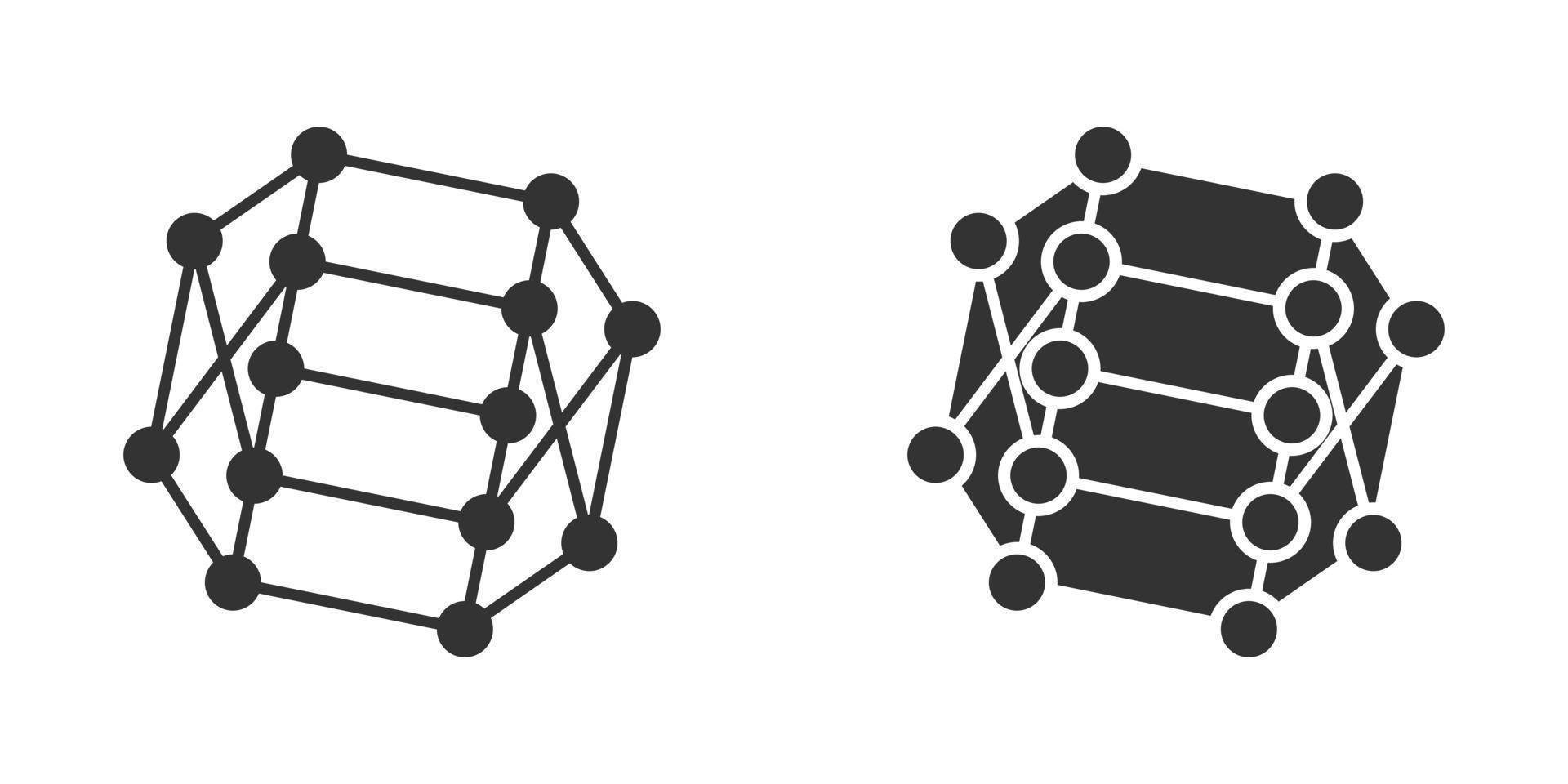 icono de ciencia en estilo plano. Ilustración de vector de células de ADN sobre fondo blanco aislado. concepto de negocio de evolución de moléculas.