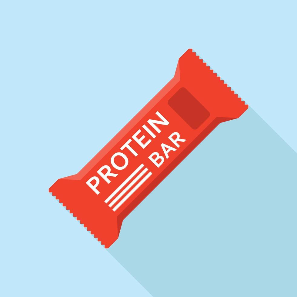 Protein bar icon in flat style. Fitness dessert vector illustration on isolated background. Energy nutrient sign business concept.