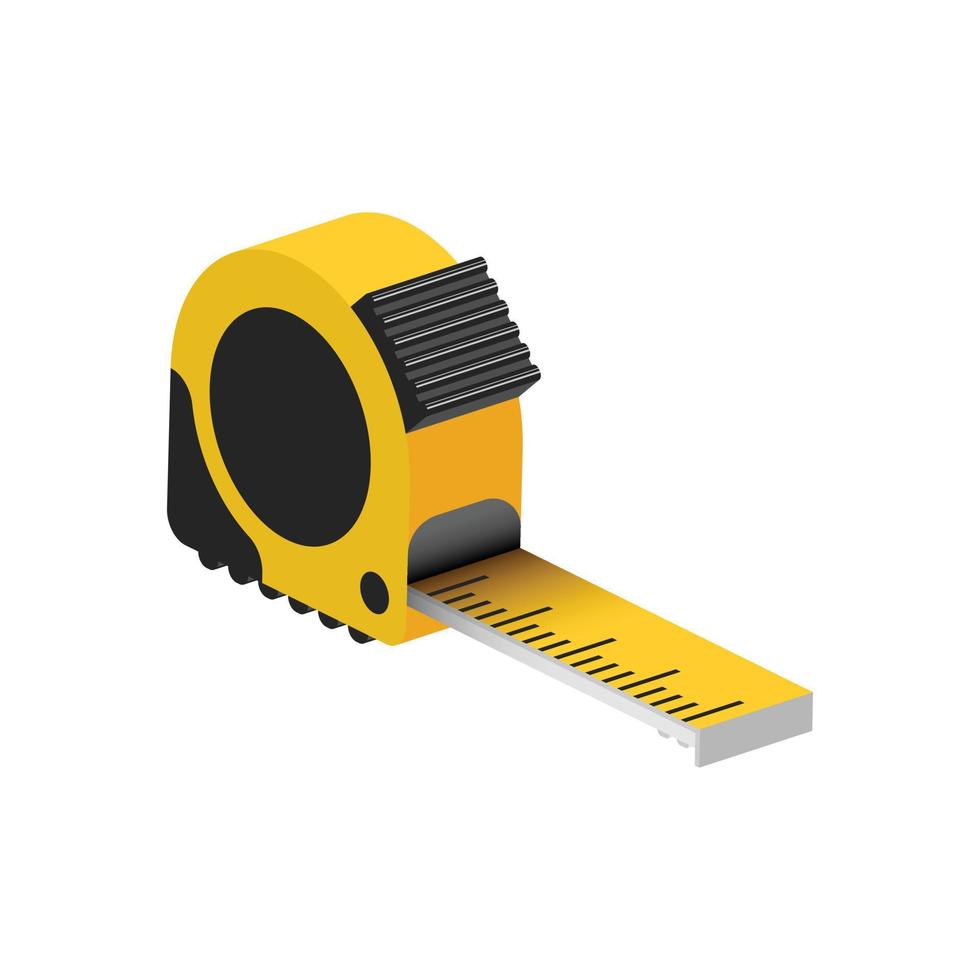 Measuring tape icon in flat style. Measure equipment vector