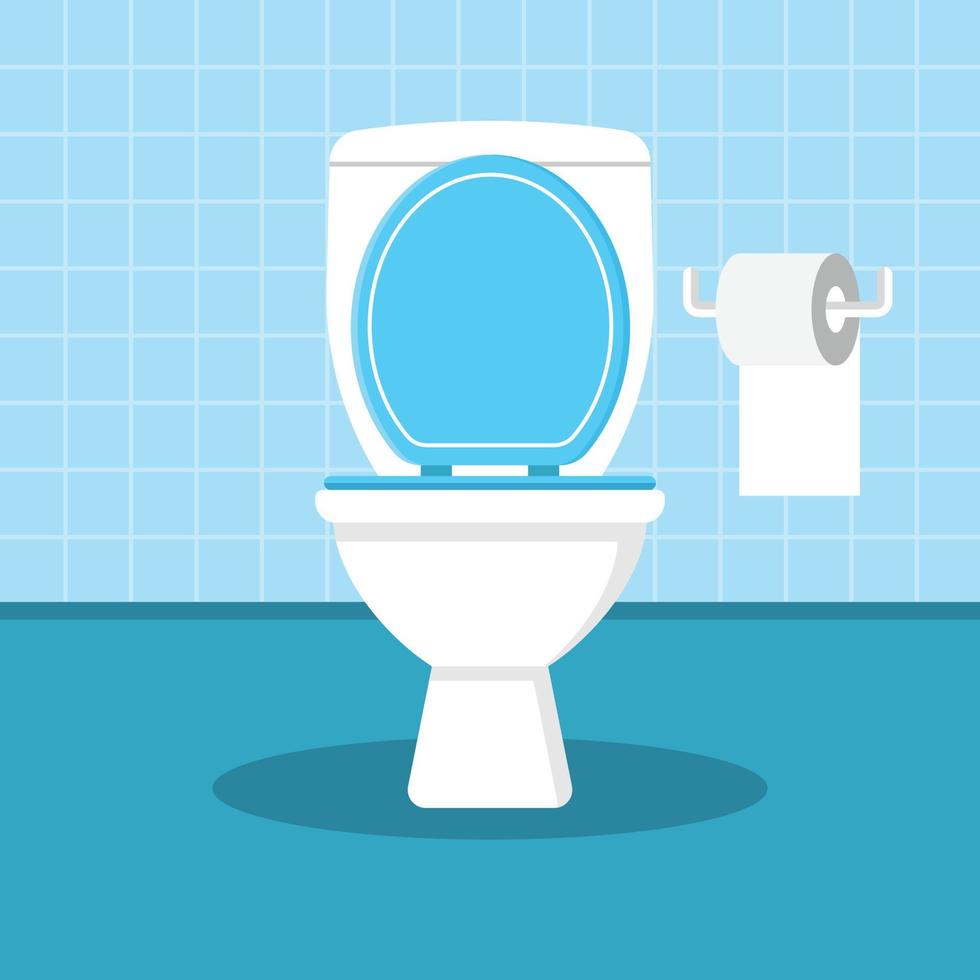 icono de inodoro en estilo plano. Ilustración de vector de papel higiénico sobre fondo aislado. concepto de negocio de signo de baño wc.