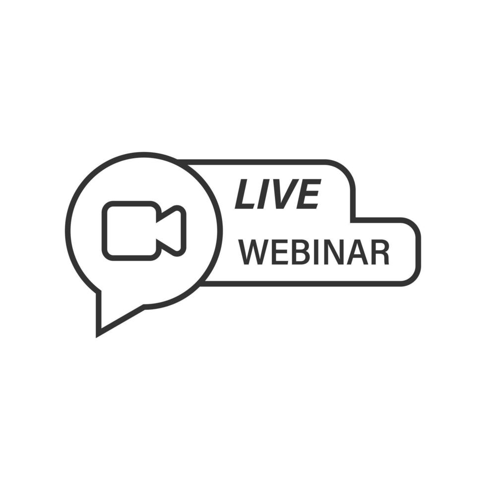 Live webinar icon in flat style. Online training vector illustration on isolated background. Conference stream sign business concept.