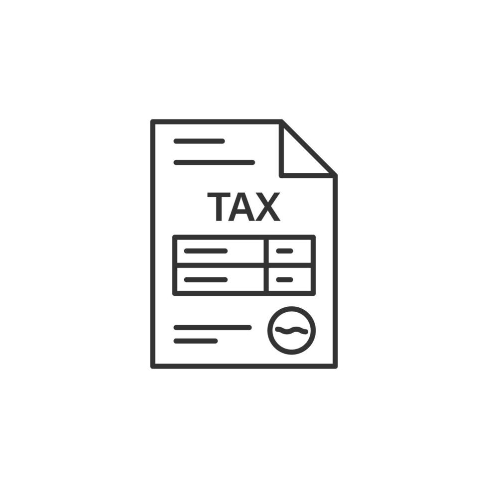 Invoice icon in flat style. Transaction document vector illustration on isolated background. Tax form sign business concept.