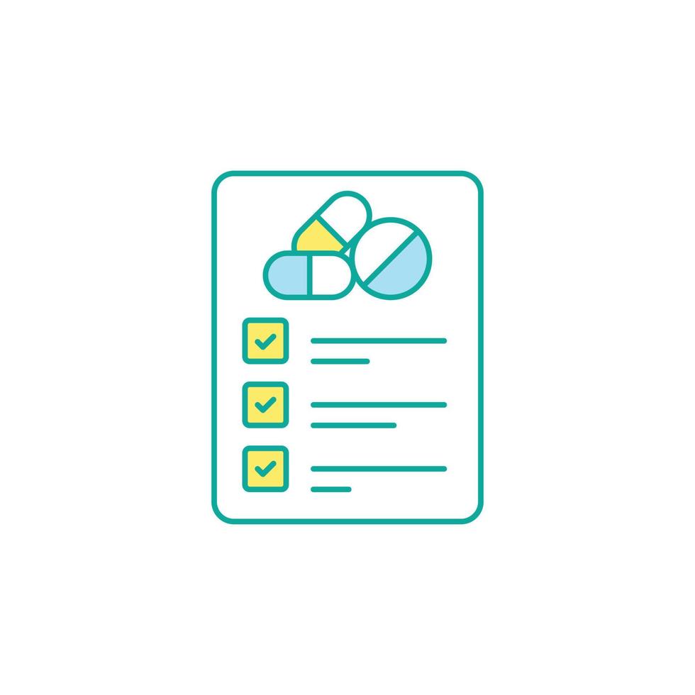 Medical prescription pad icon in flat style. Rx form vector illustration on isolated background. Doctor document sign business concept.