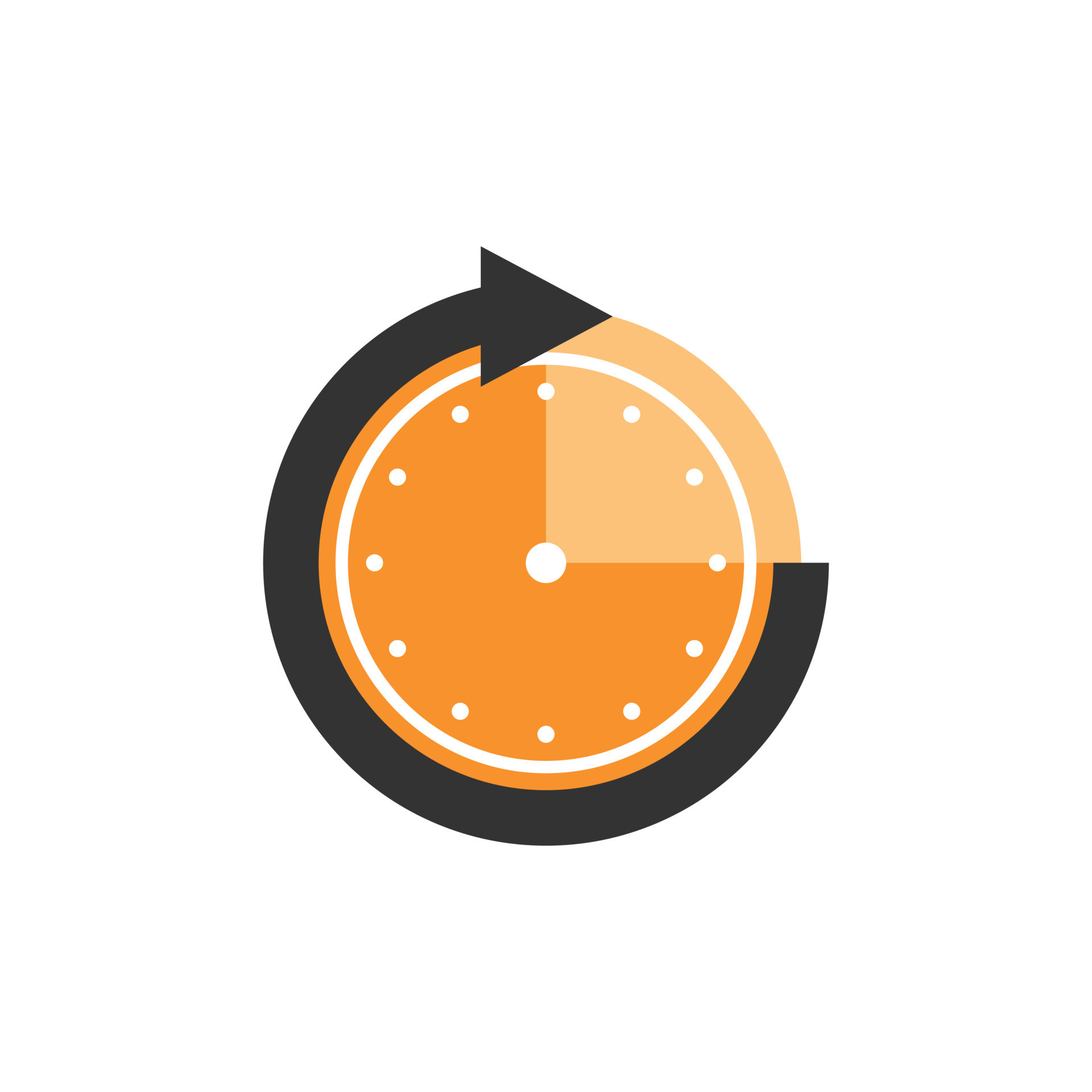 Clock icon in flat style. Time vector illustration on isolated