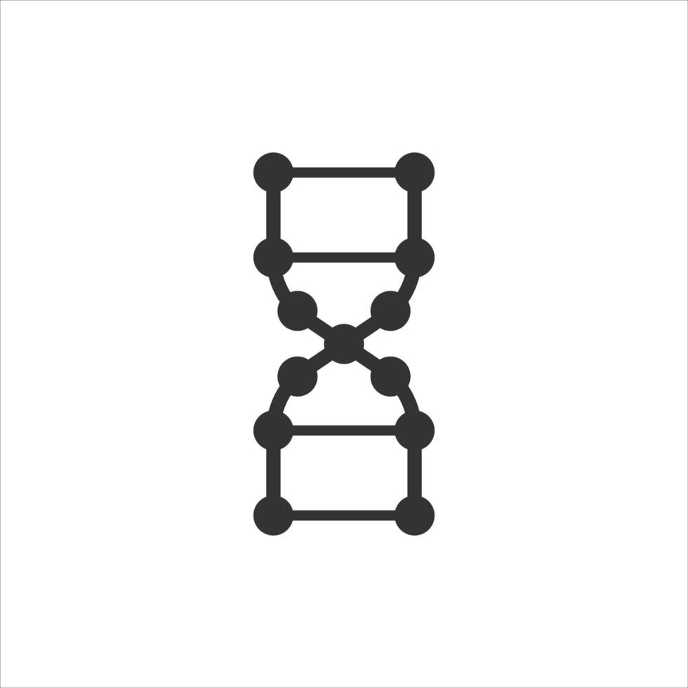 Dna molecule icon in flat style. Atom vector illustration on white isolated background. Molecular spiral sign business concept.