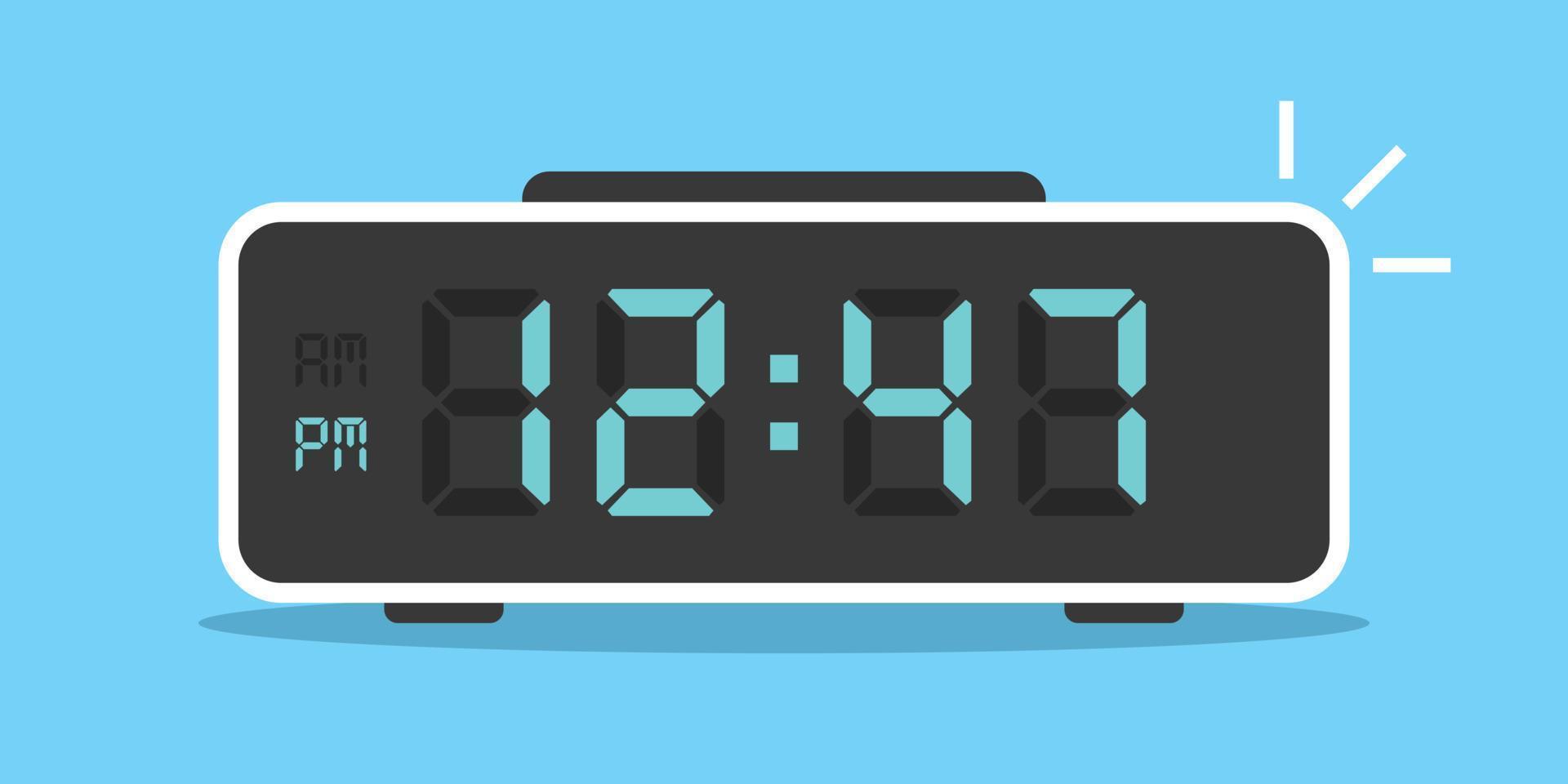 Digital clock number icon illustration in flat style. lcd watch vector illustration on isolated background. Time alarm sign business concept.
