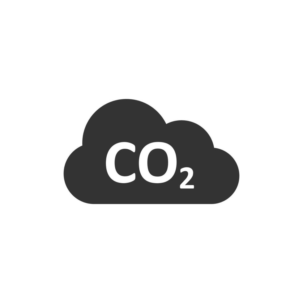 Co2 emission icon in flat style. Cloud disaster vector illustration on white isolated background. Environment sign business concept.
