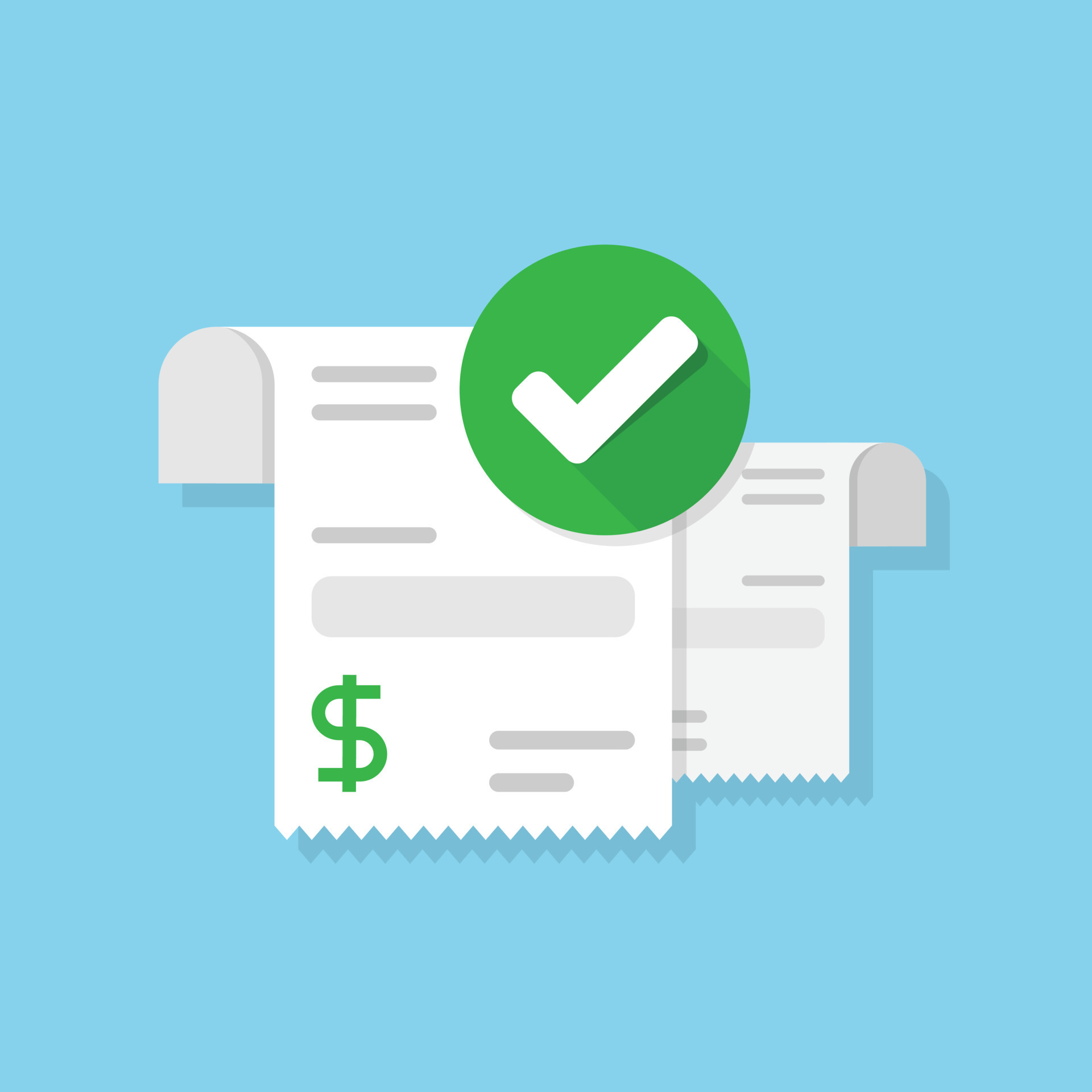 Success payment icon in flat style Approved money vector illustration Success payment icon in flat style Approved money vector illustration