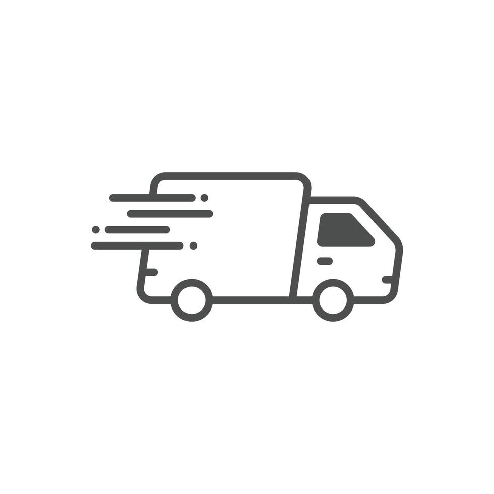 Shipping fast icon in flat style. Delivery truck vector illustration on isolated background. Express logistic sign business concept.