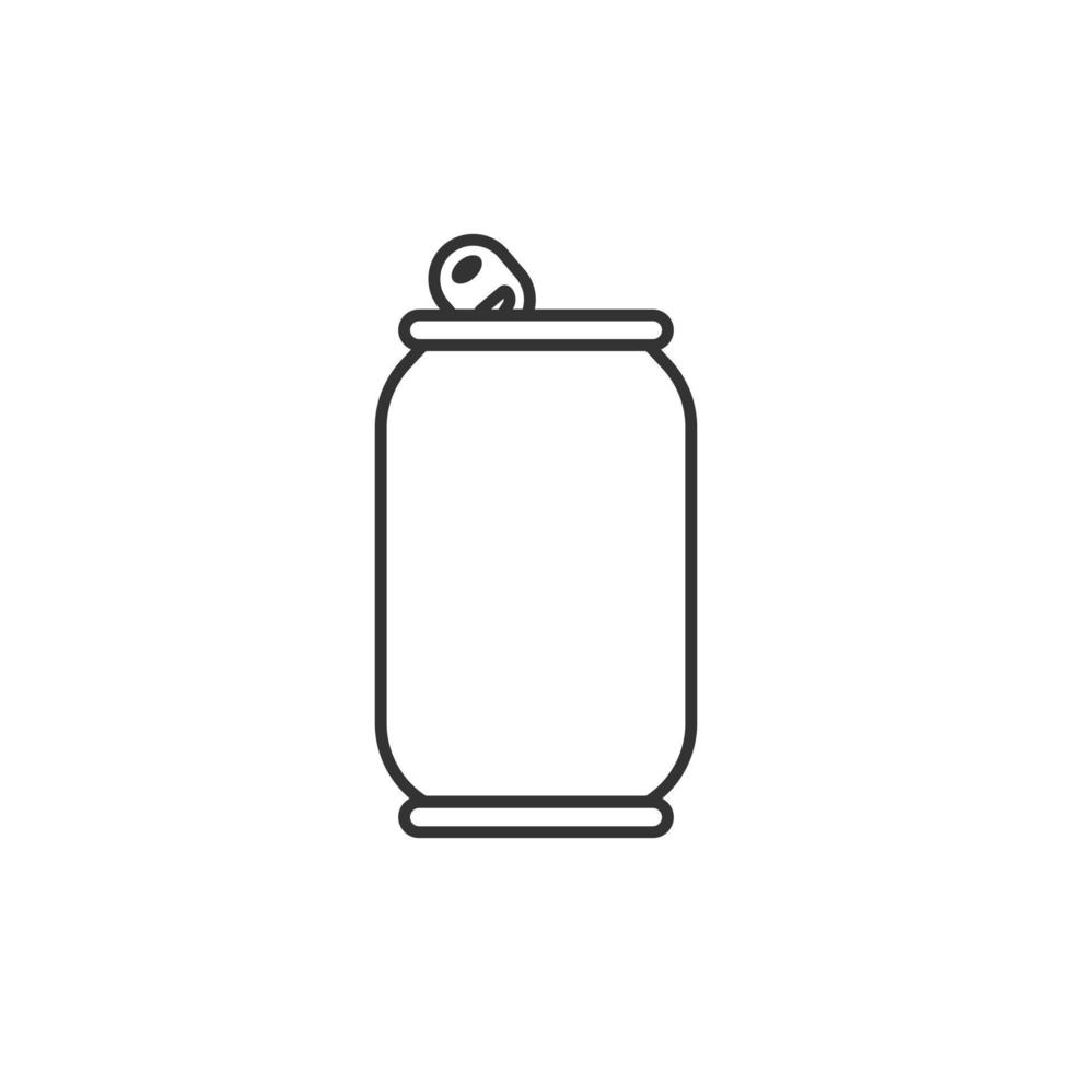 Soda can icon in flat style. Drink bottle vector illustration on isolated background. Beverage sign business concept.