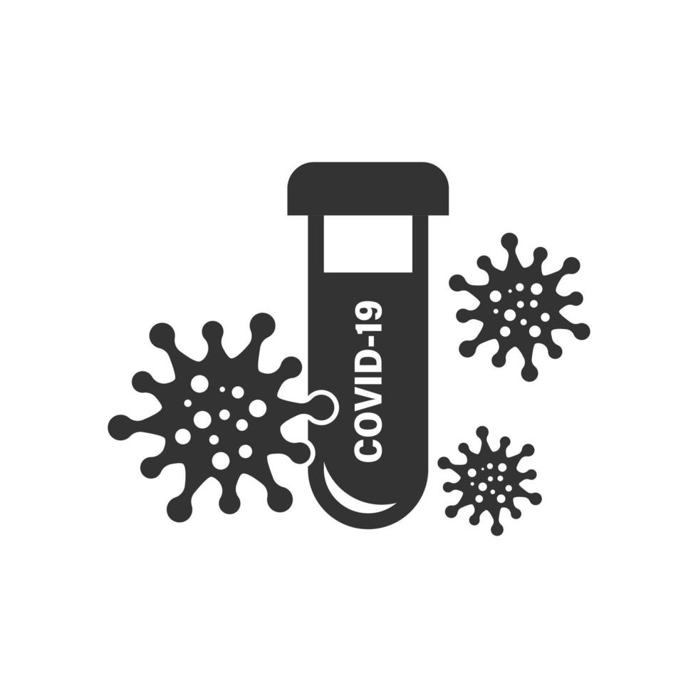 Coronavirus test icon in flat style. covid-19 vector illustration on isolated background. Medical diagnostic sign business concept.