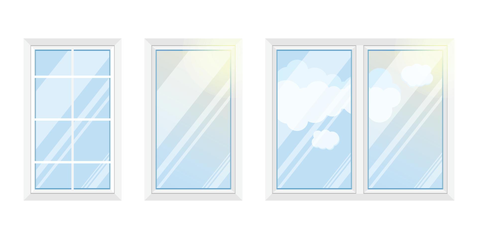 Window icon in flat style. Casement vector illustration on isolated background. Interior frame sign business concept.