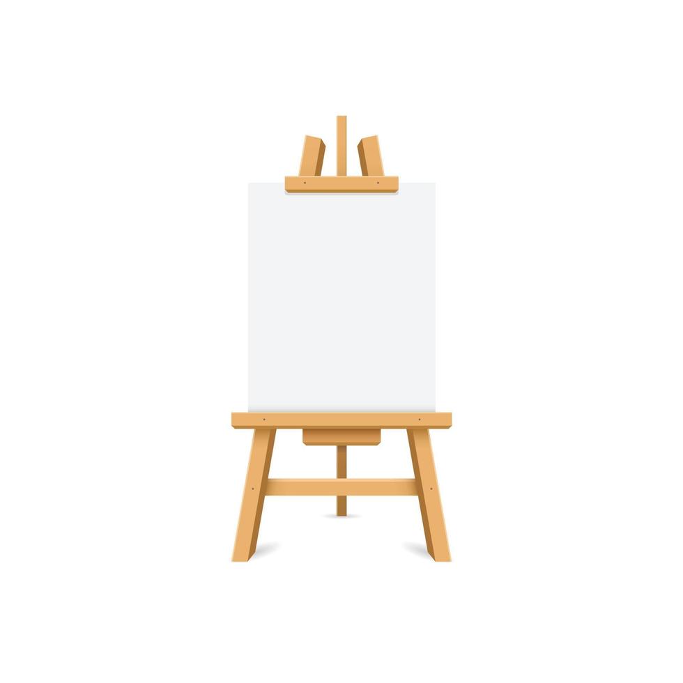 Paint desk icon in flat style. Easel vector illustration on isolated background. Painting panel sign business concept.