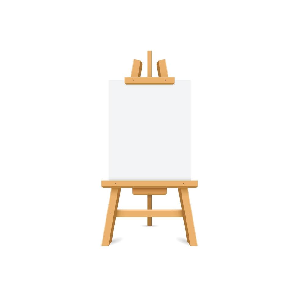 Paint desk icon in flat style. Easel vector illustration on isolated background. Painting panel sign business concept.