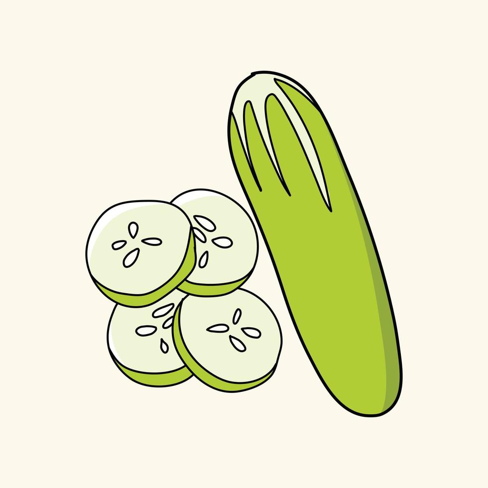 Ilustración de vector de fruta de pepino