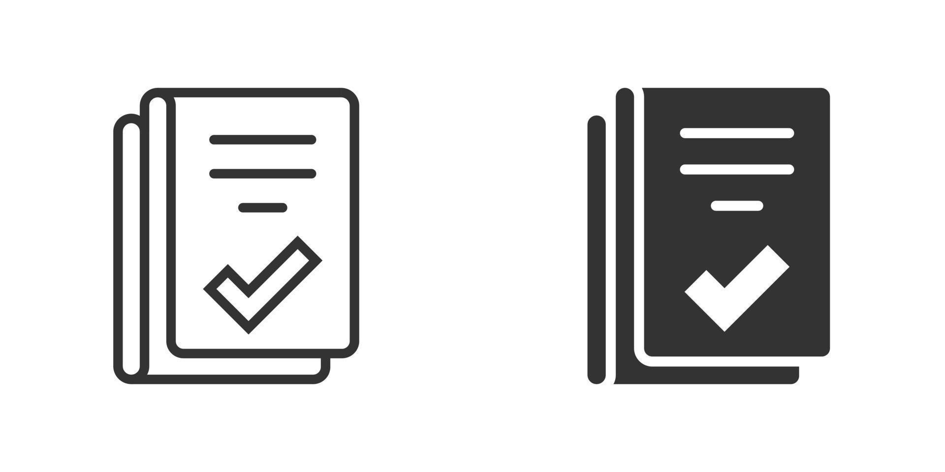 icono de lista de verificación de documentos en estilo plano. informar ilustración vectorial sobre fondo blanco aislado. concepto de negocio de hoja de papel. vector