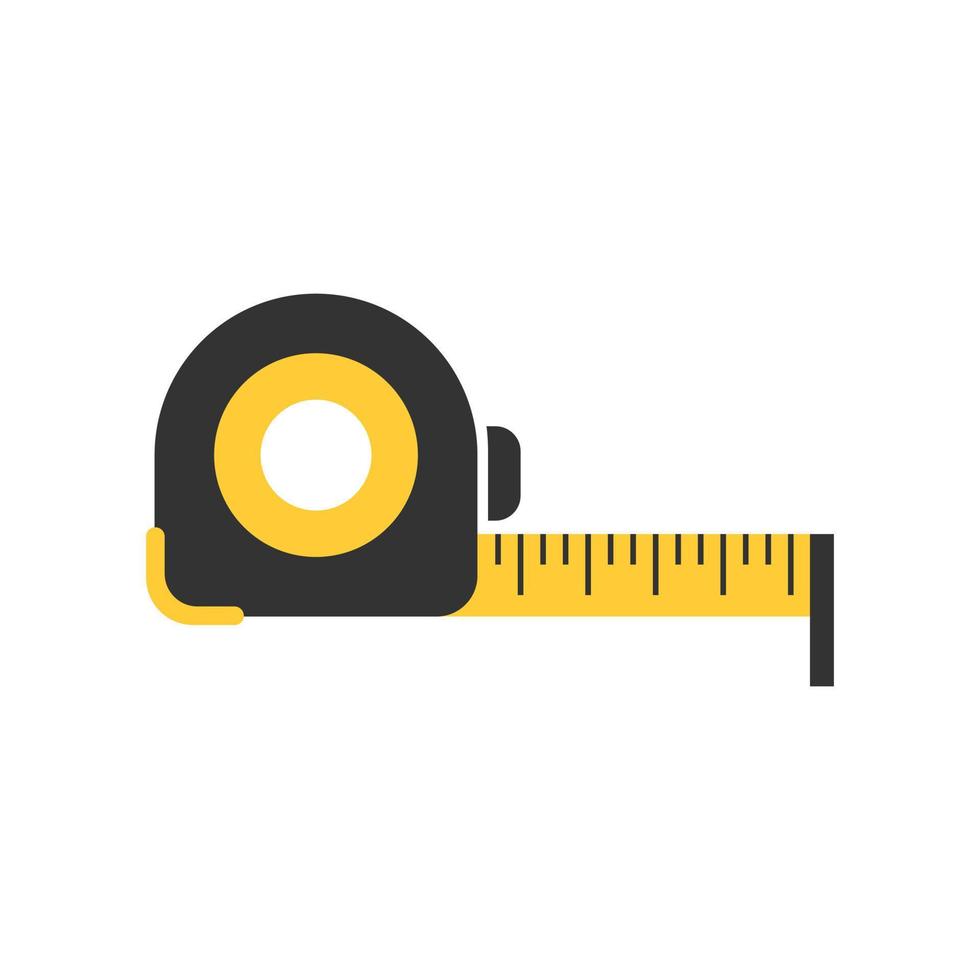 Measuring tape icon in flat style. Measure equipment vector illustration on isolated background. Yardstick sign business concept.