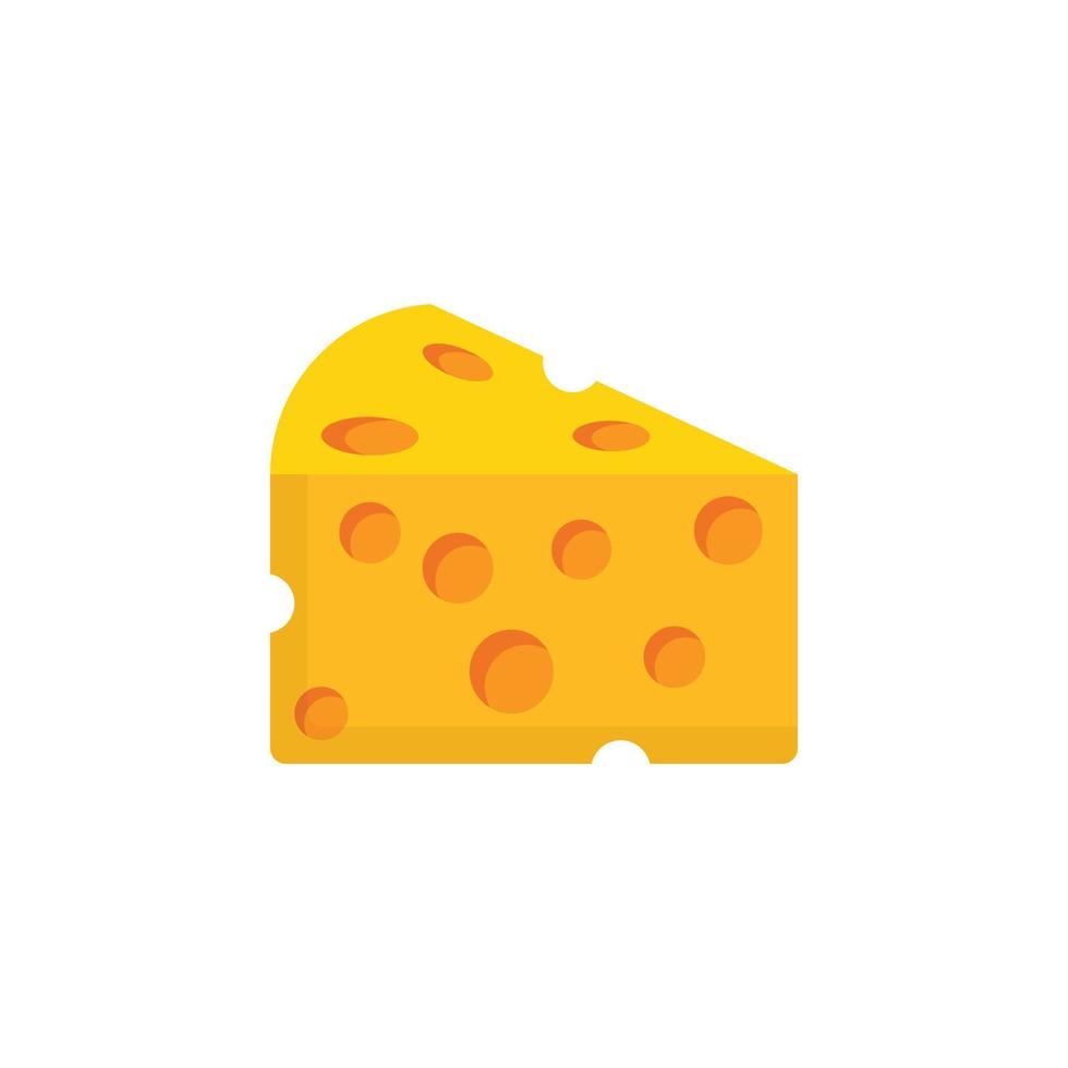 icono de rebanada de queso en estilo plano. Ilustración de vector de alimentos de leche sobre fondo aislado. concepto de negocio de signo de desayuno.