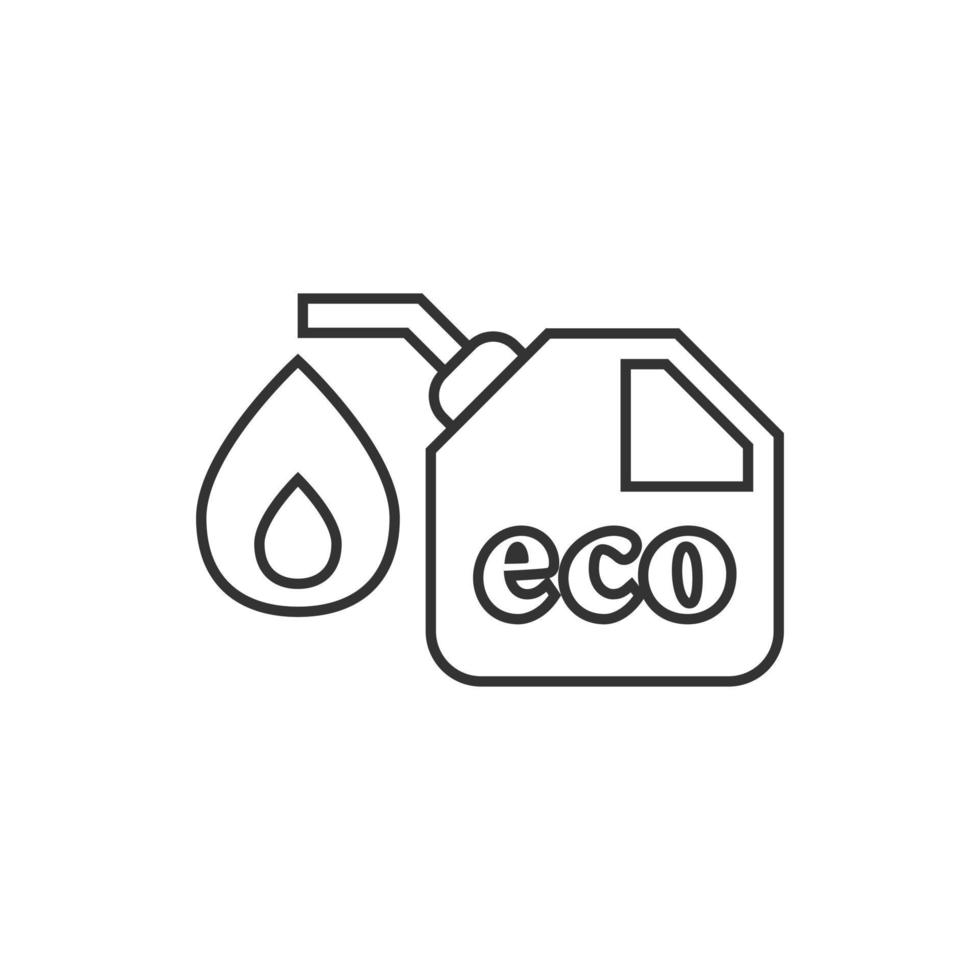 Gasoline canister icon in flat style. Petrol can vector illustration on white isolated background. Fuel container sign business concept.