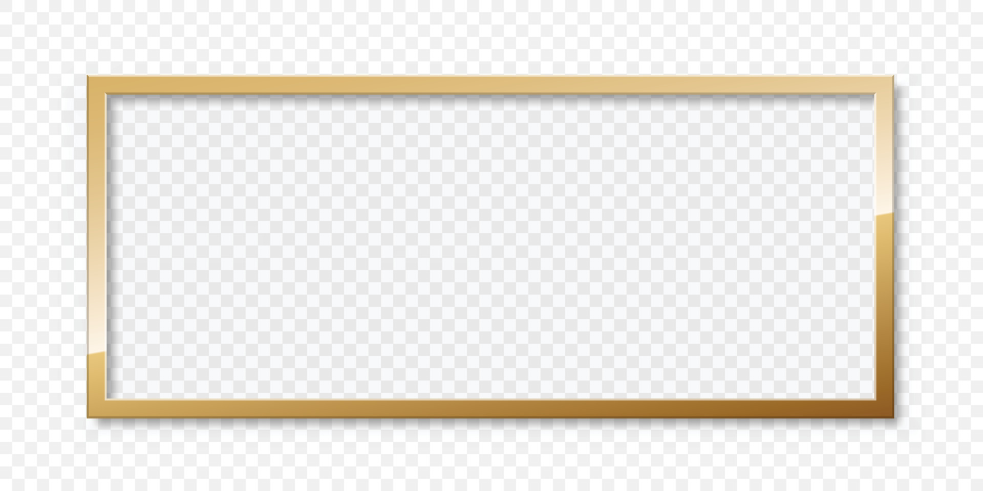 Golden photo frame in flat style. Gold border vector illustration on