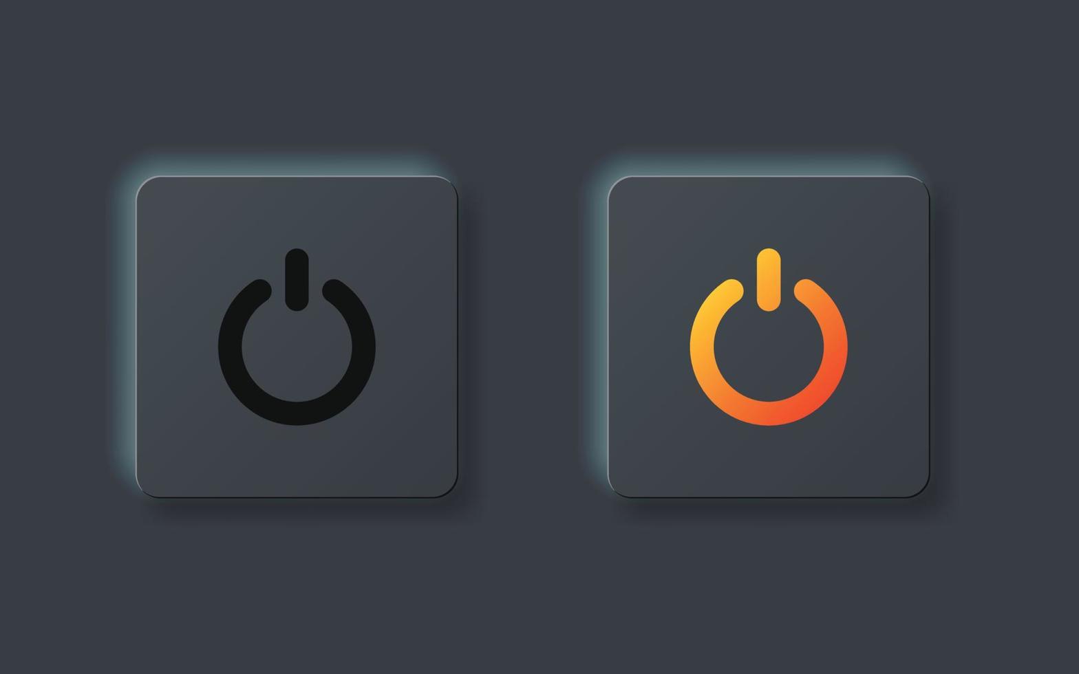 On and off buttons in flat style. Toggle switch vector illustration on isolated background. Shutdown sign business concept.