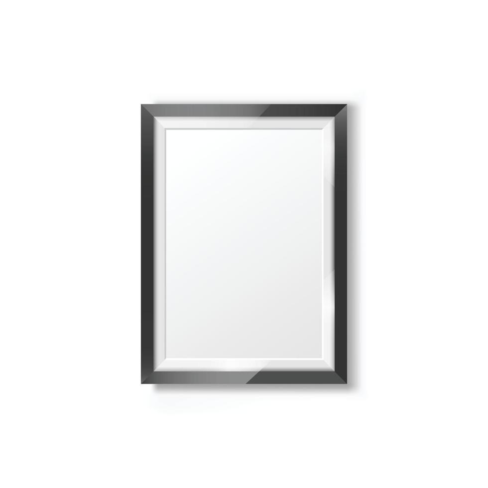 Realistic picture frame icon in flat style. Photo vector illustration on white isolated background. Picture frame mockup sign business concept.