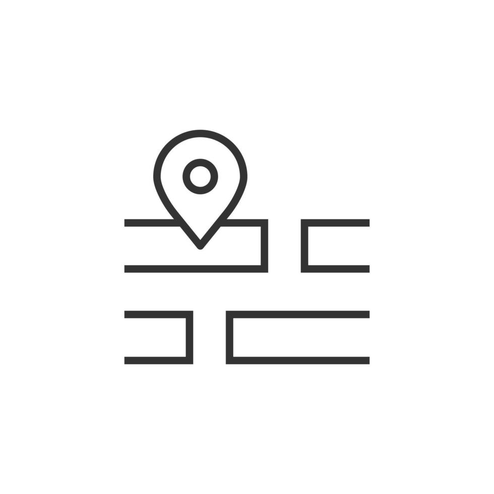 Map pin icon in flat style. gps navigation vector illustration on white isolated background. Locate position business concept.