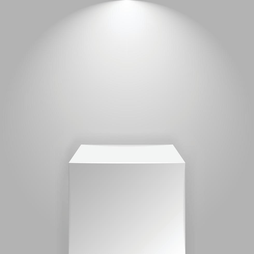 el foco ilumina el icono del pedestal en estilo plano. etapas del museo ilustración vectorial sobre fondo blanco aislado. concepto de negocio de signo de plataforma de galería. vector