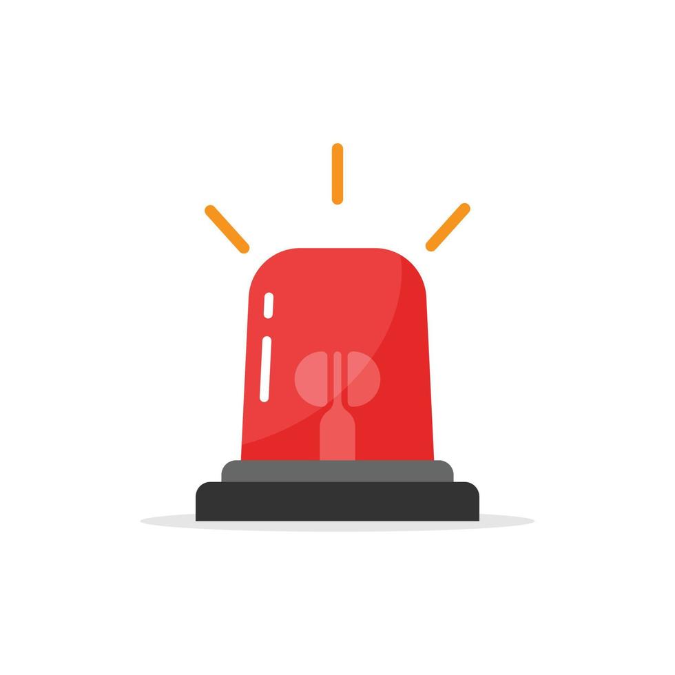 Emergency alarm icon in flat style. Alert lamp vector illustration on isolated background. Police urgency sign business concept.