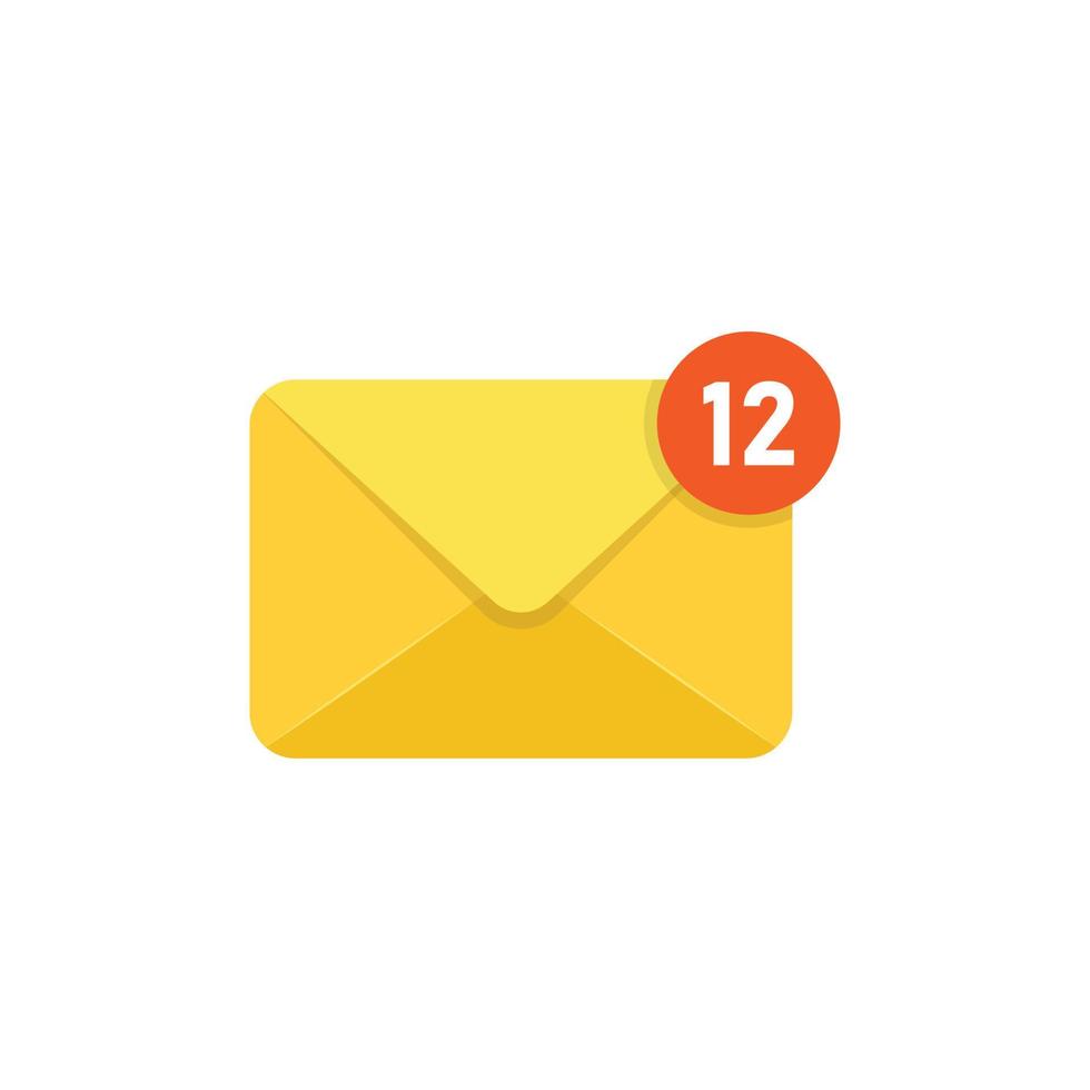 New incoming messages icon in flat style. Envelope with notification vector illustration on isolated background. Email sign business concept.