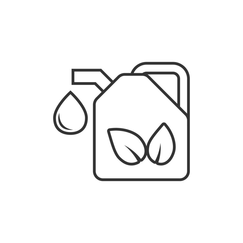 Gasoline canister icon in flat style. Petrol can vector illustration on white isolated background. Fuel container sign business concept.