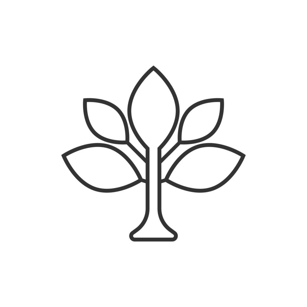 icono de hoja en estilo plano. ilustración de vector de planta sobre fondo blanco aislado. concepto de negocio de signo de flor.