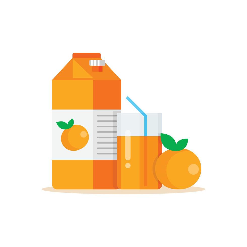 icono de jugo de naranja en estilo plano. Ilustración de vector de bebida de frutas sobre fondo aislado. concepto de negocio de signo de bebida cítrica.