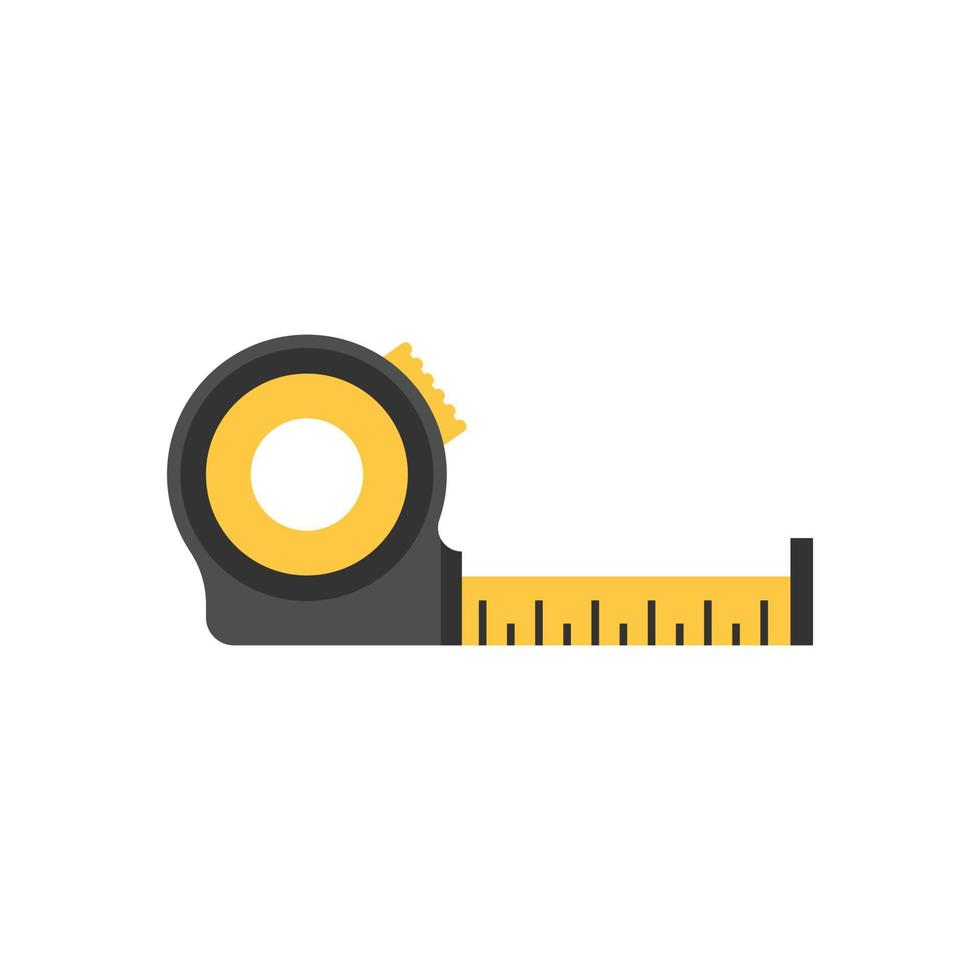 Measuring tape icon in flat style. Measure equipment vector illustration on isolated background. Yardstick sign business concept.